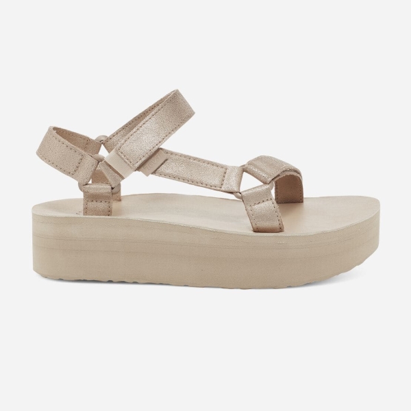 Hungary Teva Flatform Universal Leather - Női Platform Szandál Khaki - 039-GNSWZ